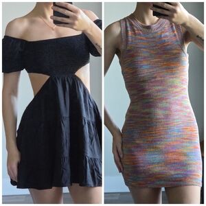 Isalis Mini Dress Bundle, Size XS, Beach Coverup, Mini Smocked Dress